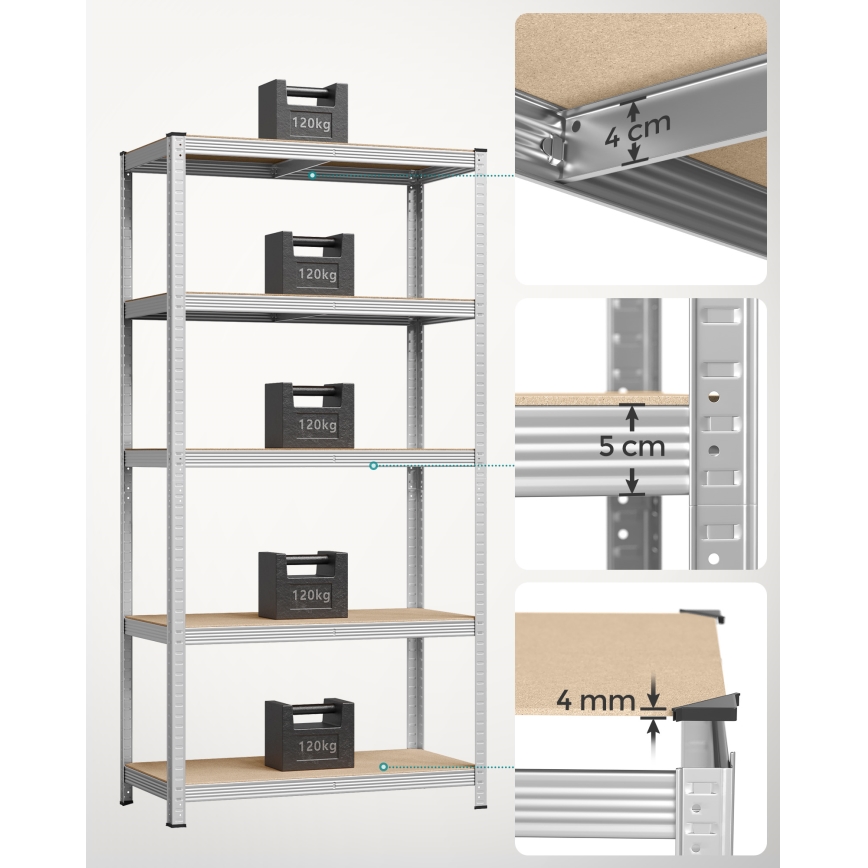 ORDIFY Silver Shelving Unit