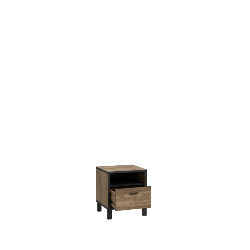 OREN bedside table, brown/black