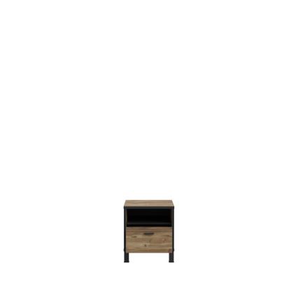 OREN bedside table, brown/black