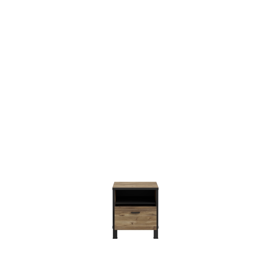 OREN bedside table, brown/black
