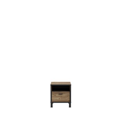 OREN bedside table, brown/black