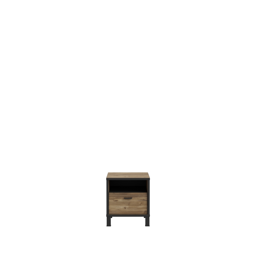 OREN bedside table, brown/black