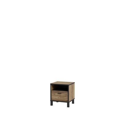 OREN bedside table, brown/black