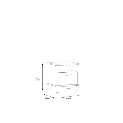 OREN bedside table, brown/black