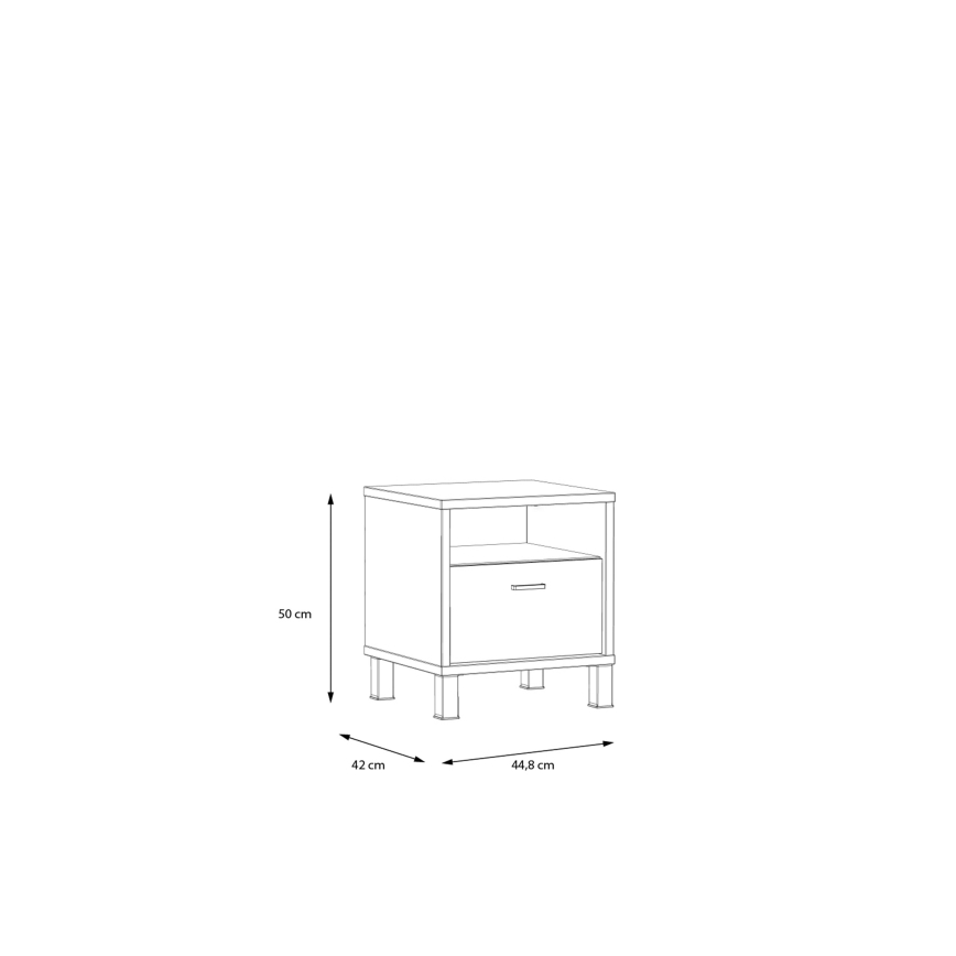 OREN bedside table, brown/black