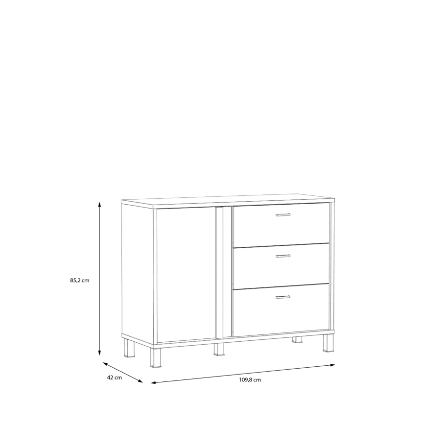 OREN Chest of Drawers, Brown/Black