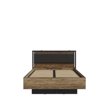 OREN Double Bed with Storage 140x200 cm Brown/Black