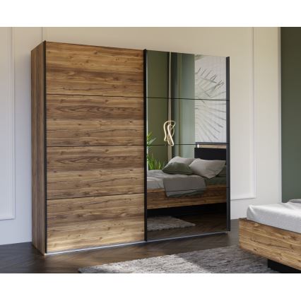 OREN Wardrobe with Mirror 220x210 cm Artisan Oak