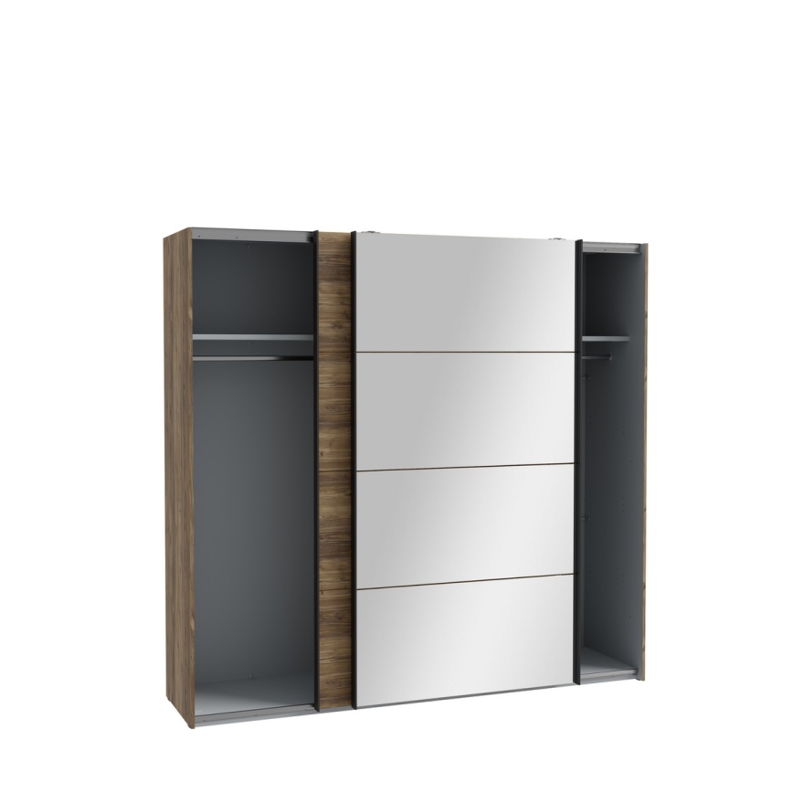 OREN Wardrobe with Mirror 220x210 cm Artisan Oak