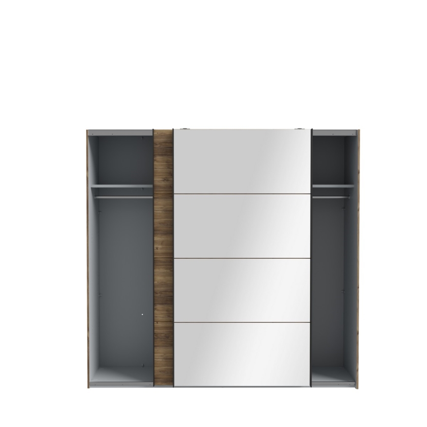 OREN Wardrobe with Mirror 220x210 cm Artisan Oak