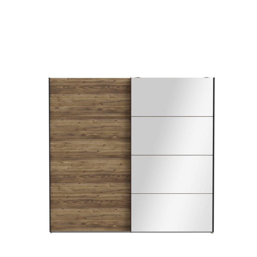 OREN Wardrobe with Mirror 220x210 cm Artisan Oak