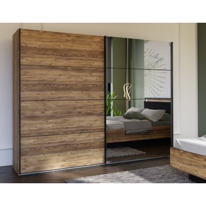 OREN Wardrobe with Mirror, 270x210 cm, Artisan Oak