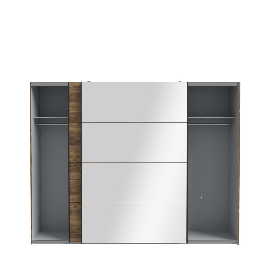 OREN Wardrobe with Mirror, 270x210 cm, Artisan Oak