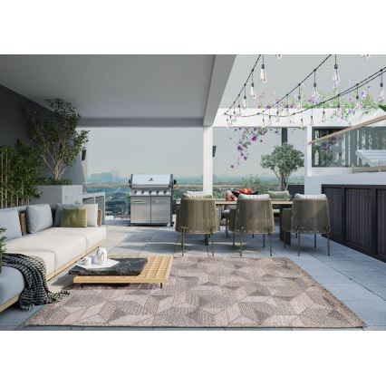 ORIA Outdoor Rug 160x220 cm Grey/Beige