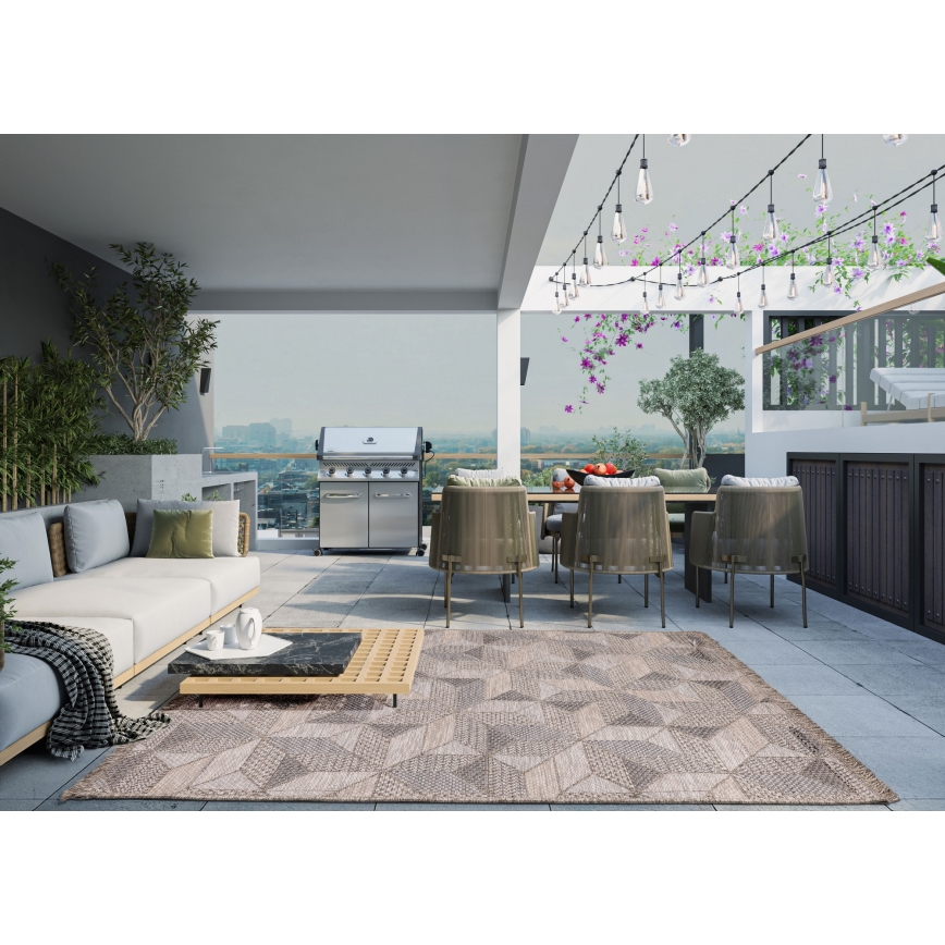 ORIA Outdoor Rug 160x220 cm Grey/Beige