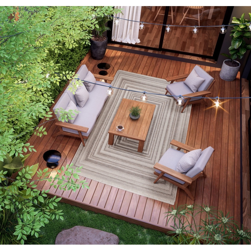 ORIA Outdoor Rug 70x140 cm Gray
