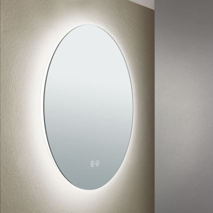 LED Bathroom heated wall mirror with a backlight FOCUS LED/18W/230V 3000/4200/6000K d. 45 cm IP44