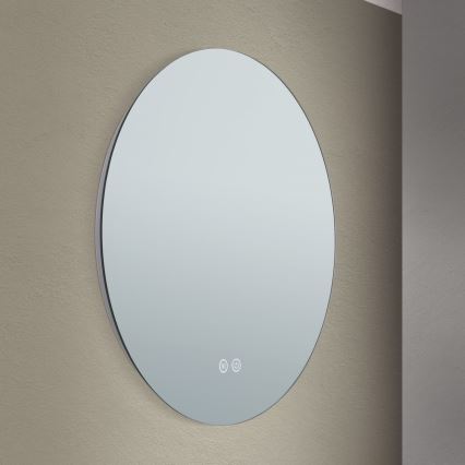 LED Bathroom heated wall mirror with a backlight FOCUS LED/18W/230V 3000/4200/6000K d. 45 cm IP44