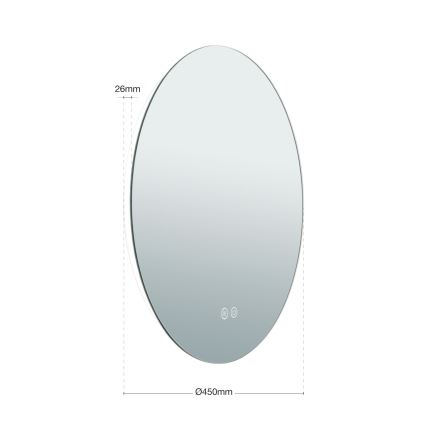 LED Bathroom heated wall mirror with a backlight FOCUS LED/18W/230V 3000/4200/6000K d. 45 cm IP44