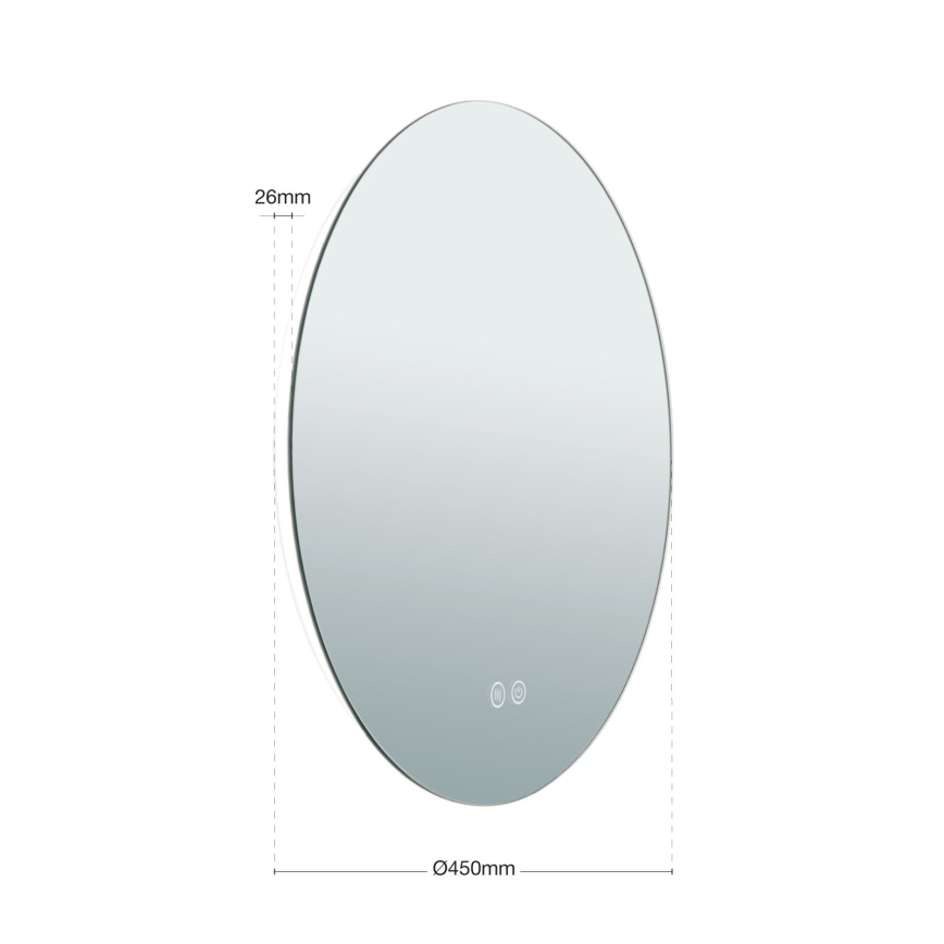 LED Bathroom heated wall mirror with a backlight FOCUS LED/18W/230V 3000/4200/6000K d. 45 cm IP44