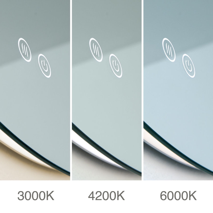 LED Bathroom heated wall mirror with a backlight FOCUS LED/25W/230V 3000/4200/6000K d. 60 cm IP44