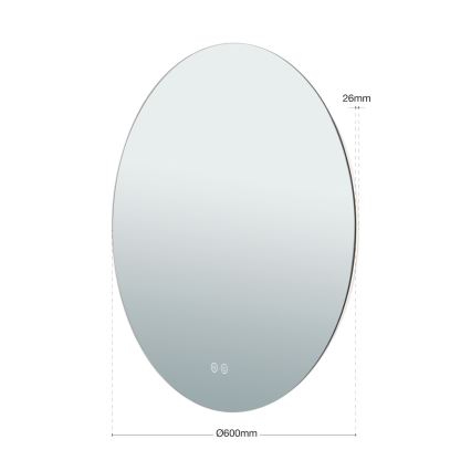 LED Bathroom heated wall mirror with a backlight FOCUS LED/25W/230V 3000/4200/6000K d. 60 cm IP44