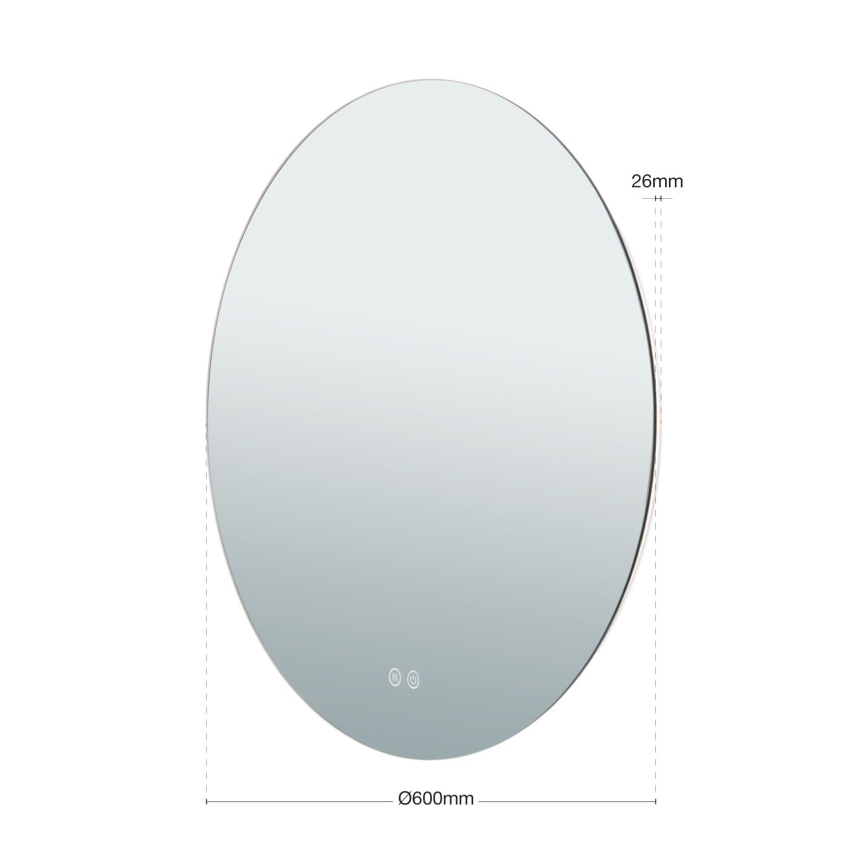 LED Bathroom heated wall mirror with a backlight FOCUS LED/25W/230V 3000/4200/6000K d. 60 cm IP44