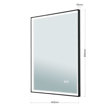 FRAME LED Heated Backlit Wall-Mounted Bathroom Mirror 48W/230V 3000/4000/6000K 60x45 cm IP44