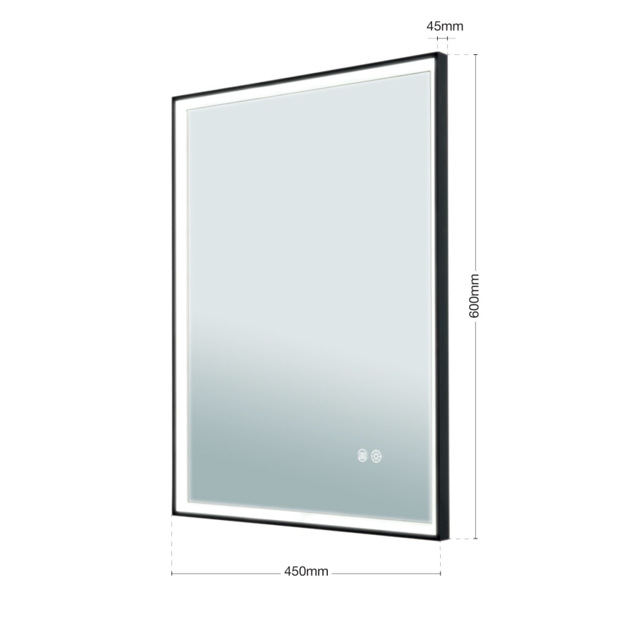 FRAME LED Heated Backlit Wall-Mounted Bathroom Mirror 48W/230V 3000/4000/6000K 60x45 cm IP44