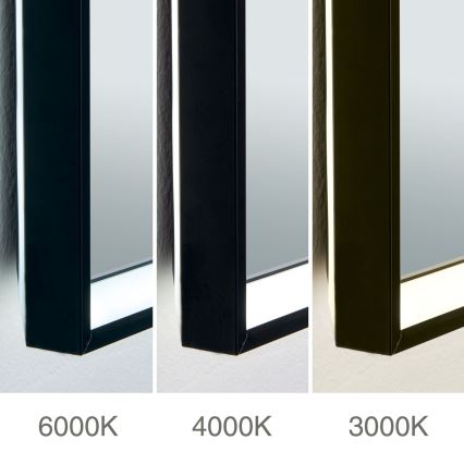 LED Bathroom heated wall mirror with a backlight FRAME LED/48W/230V 3000/4000/6000K 60x45 cm IP44
