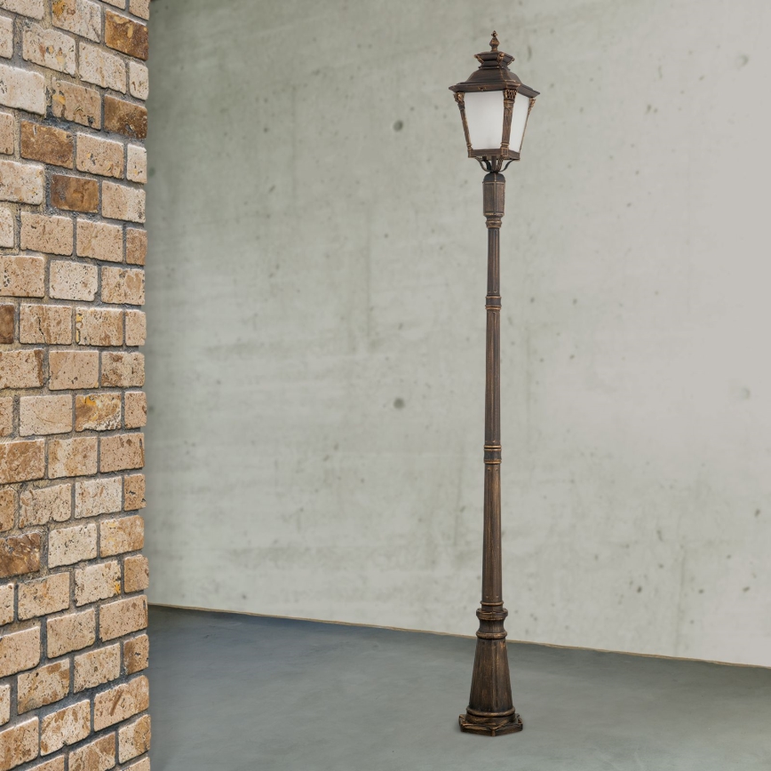 AIKO Outdoor Lamp 1xE27/60W/230V 240 cm IP23 Bronze/Patina