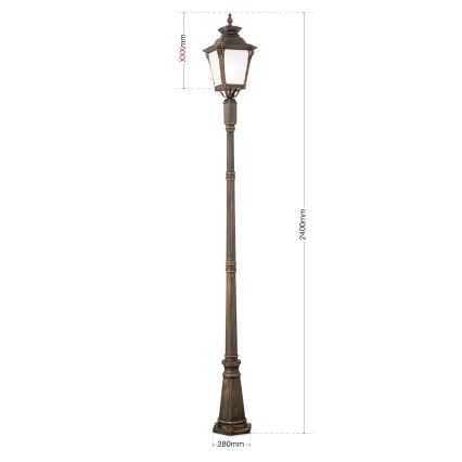 AIKO Outdoor Lamp 1xE27/60W/230V 240 cm IP23 Bronze/Patina
