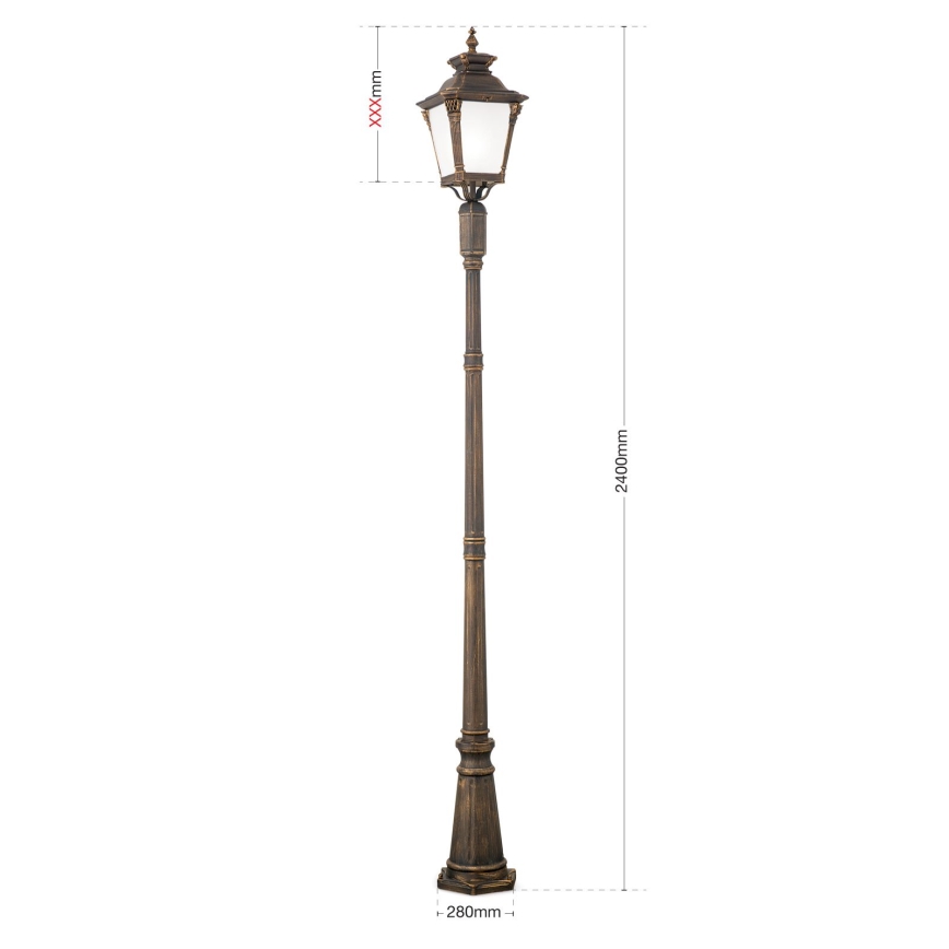 AIKO Outdoor Lamp 1xE27/60W/230V 240 cm IP23 Bronze/Patina