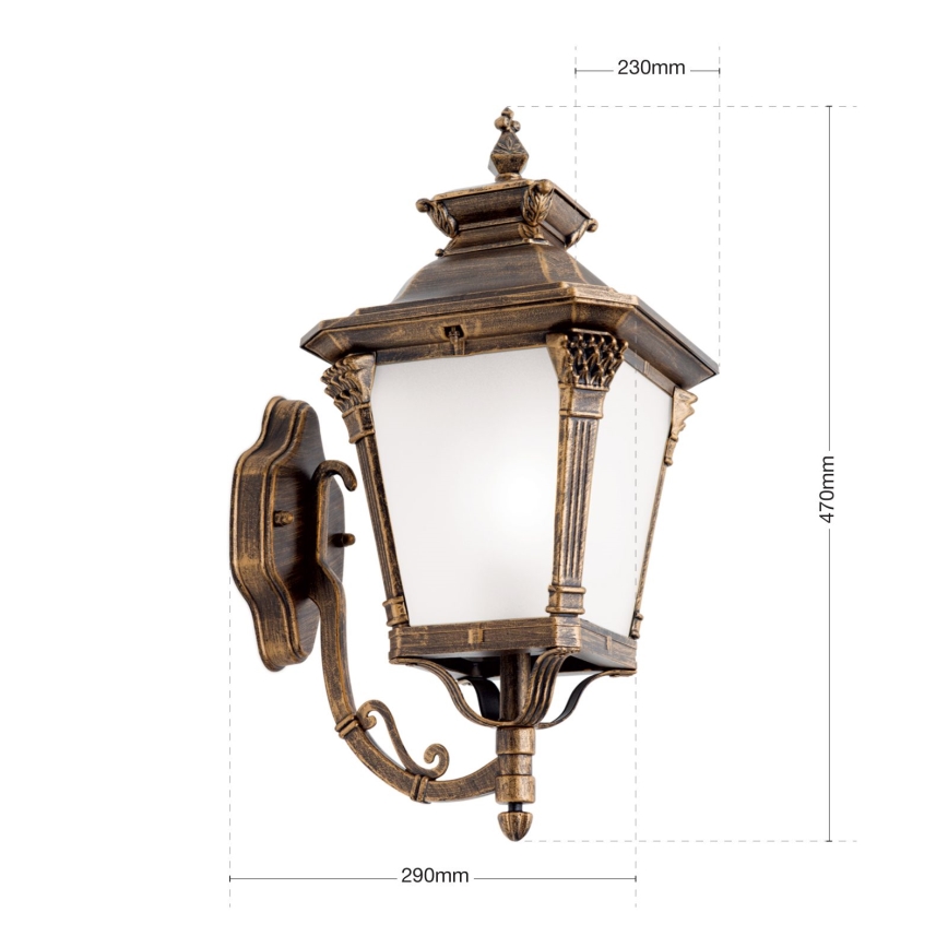 AIKO Outdoor Wall Lamp 1x E27/60W/230V, IP23, Bronze/Patina