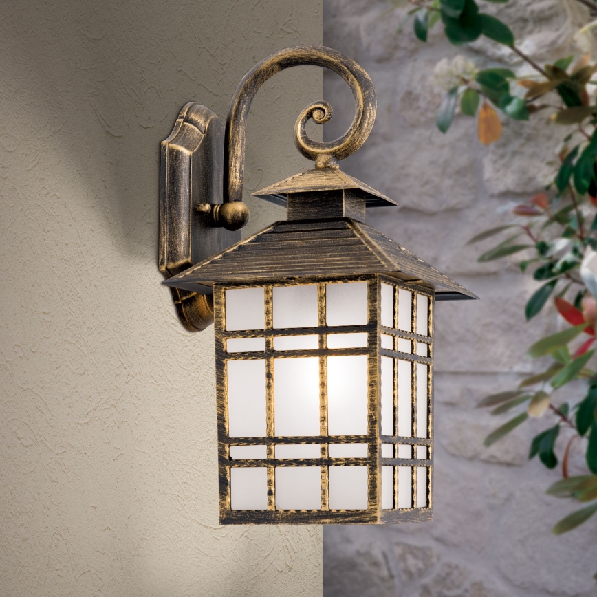 Outdoor wall lamp KIKO 1xE27/11W/230V IP44 bronze/patina