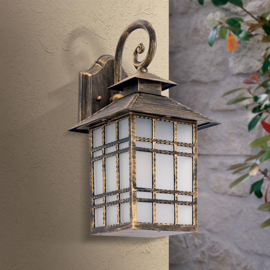 Outdoor wall lamp KIKO 1xE27/11W/230V IP44 bronze/patina