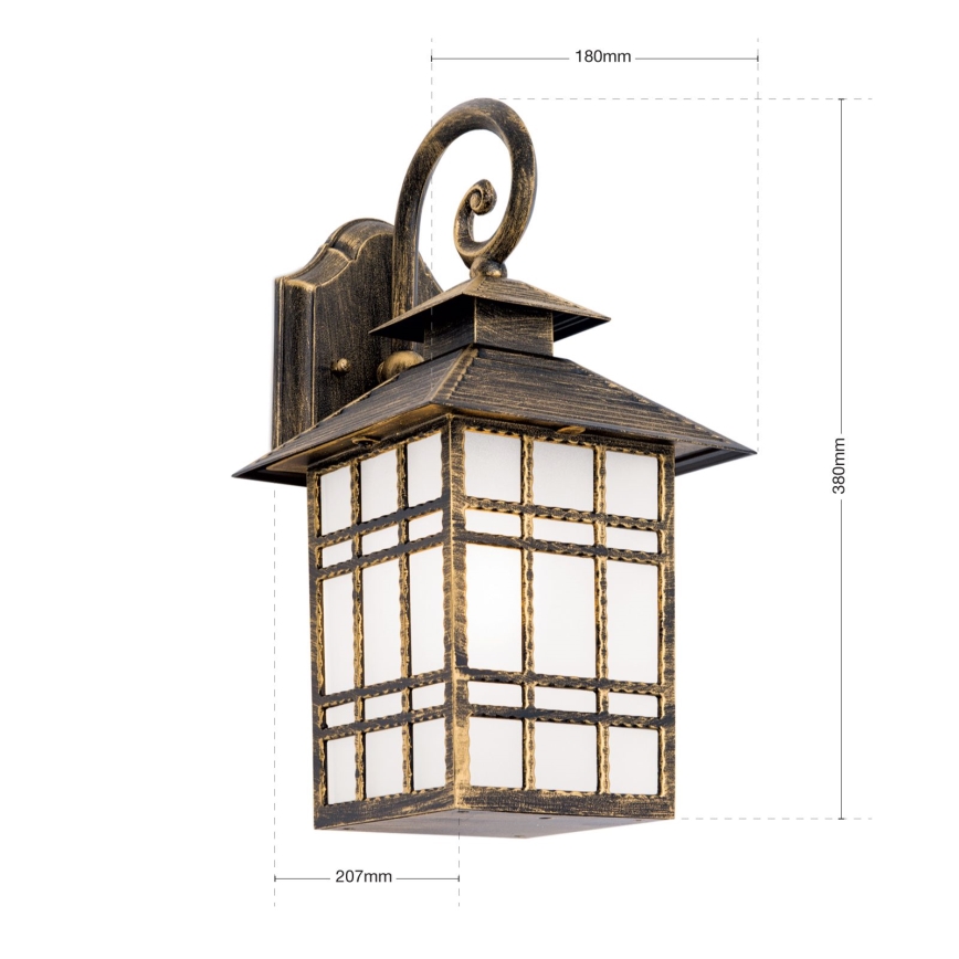 Outdoor wall lamp KIKO 1xE27/11W/230V IP44 bronze/patina