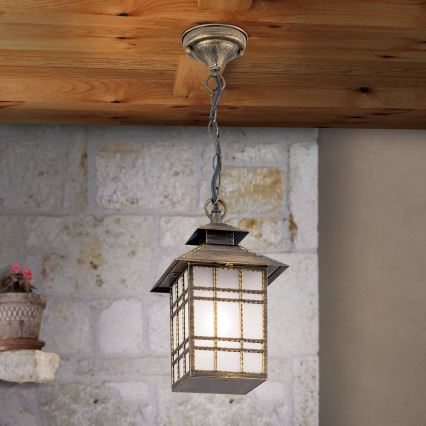 Outdoor pendant light KIKO 1xE27/11W/230V IP44 bronze/patina