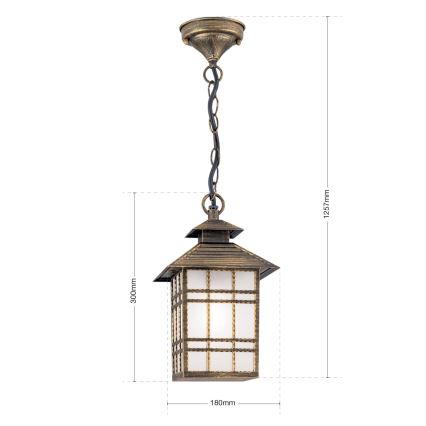 Outdoor pendant light KIKO 1xE27/11W/230V IP44 bronze/patina