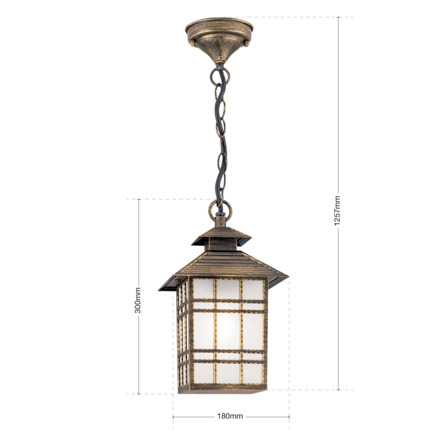 Outdoor pendant light KIKO 1xE27/11W/230V IP44 bronze/patina