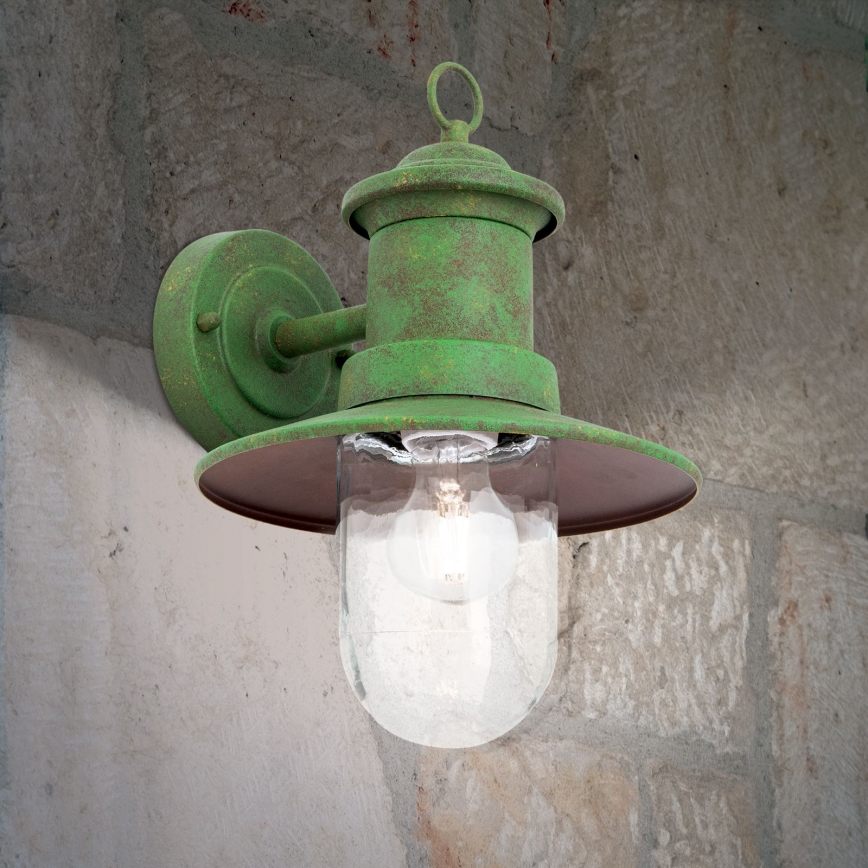 Outdoor wall lamp LEONIE 1xE27/60W/230V IP44 green