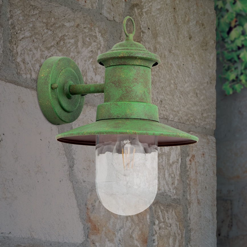 Outdoor wall lamp LEONIE 1xE27/60W/230V IP44 green