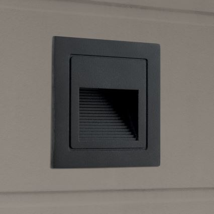 LED Built-in light LORO LED/2W/230V IP65 black