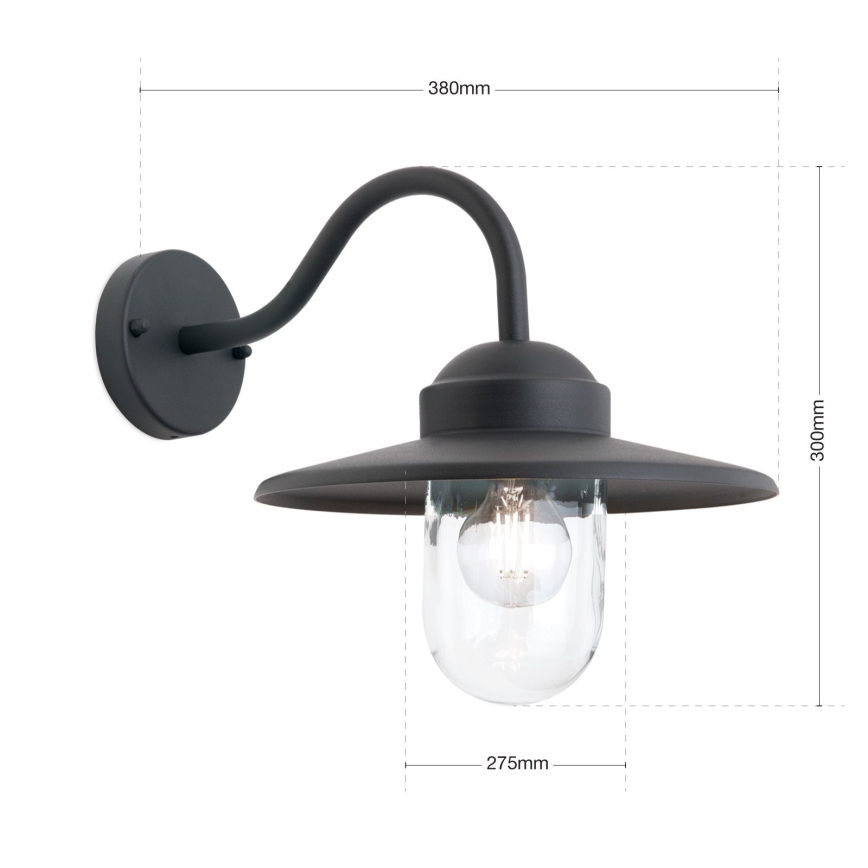 Outdoor wall lamp EDWARD 1xE27/60W/230V IP44 black