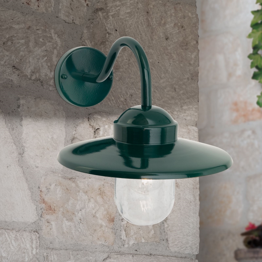 Outdoor wall lamp EDWARD 1xE27/60W/230V IP44 green