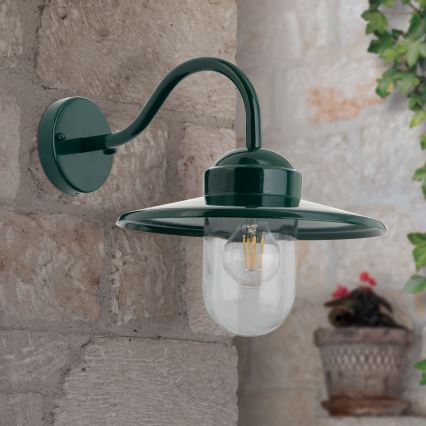 Outdoor wall lamp EDWARD 1xE27/60W/230V IP44 green