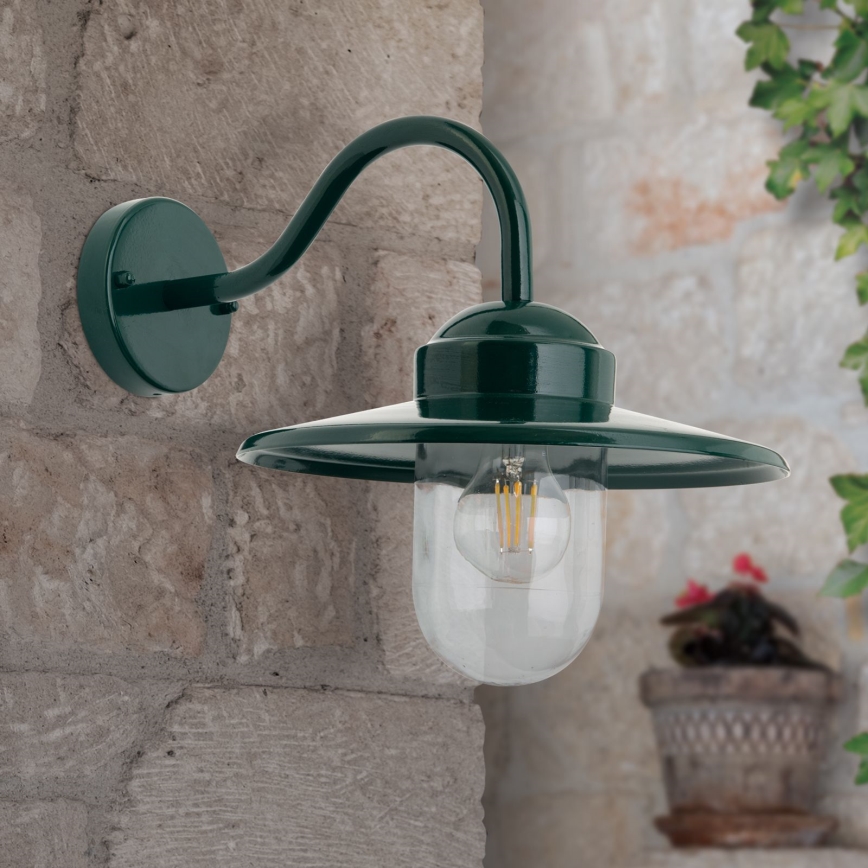 Outdoor wall lamp EDWARD 1xE27/60W/230V IP44 green