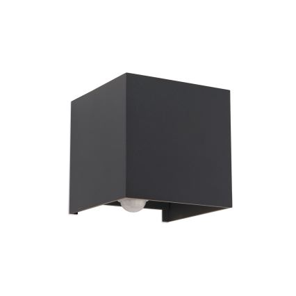 LED Outdoor wall light with motion and dusk sensor CUBE-S LED/13W/230V IP54 anthracite