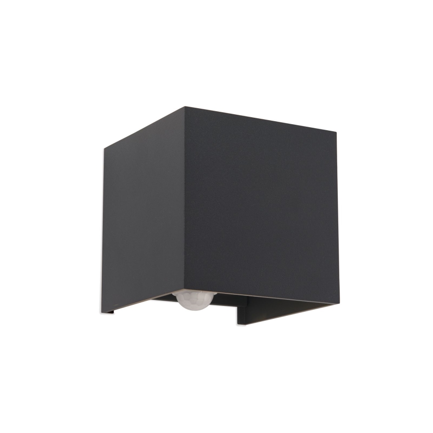 LED Outdoor wall light with motion and dusk sensor CUBE-S LED/13W/230V IP54 anthracite