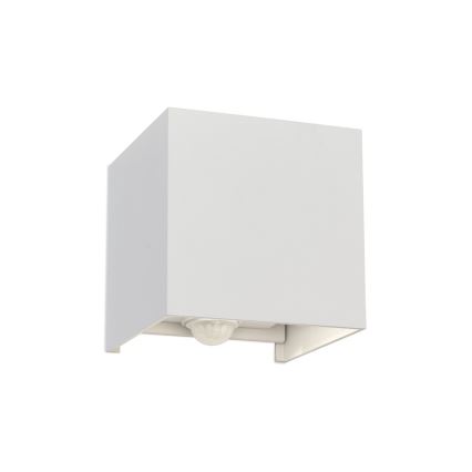 LED Outdoor wall light with motion and dusk sensor CUBE-S LED/13W/230V IP54 white